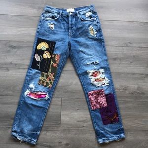 Free People Embroidered Jeans